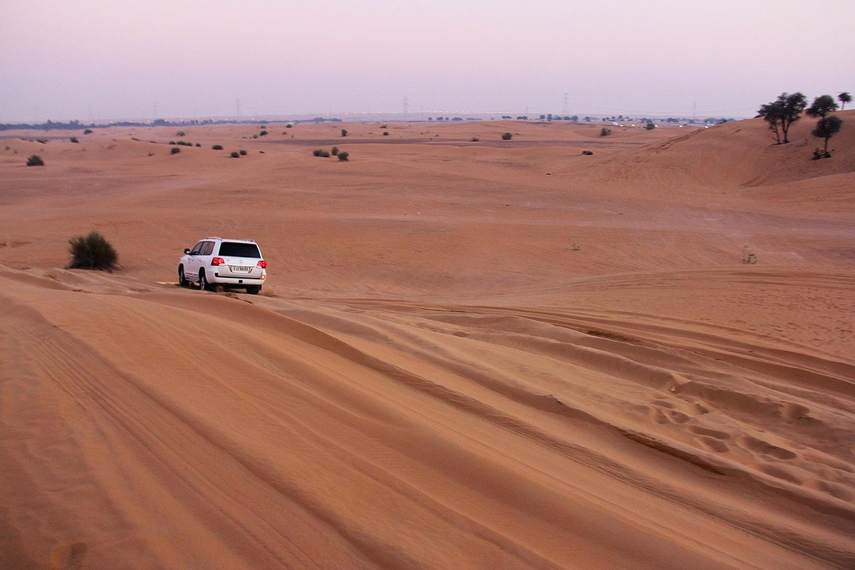 car on sand
